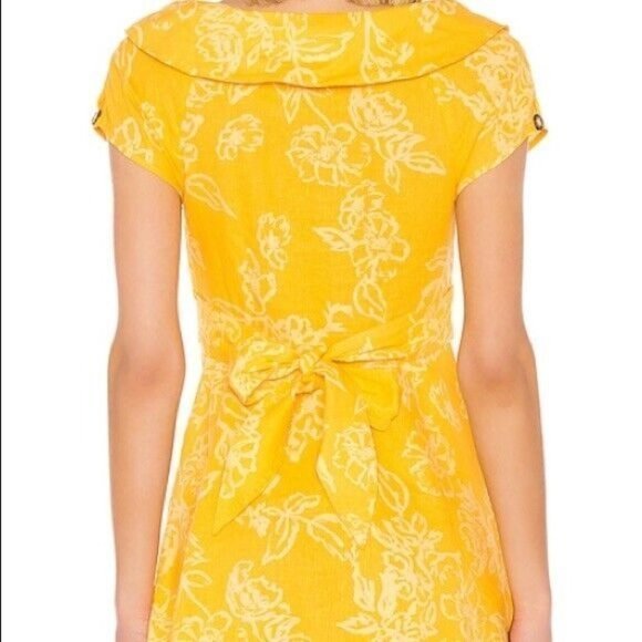 Free People Sunny Yellow Floral Mini Dress - Picture 3 of 5